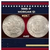 1886-p Morgan Dollar $1 Grades ms63