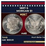 1897-s Morgan Dollar $1 Grades ms65