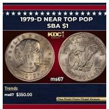 1979-d Susan B. Anthony Dollar Near Top Pop $1 ms6