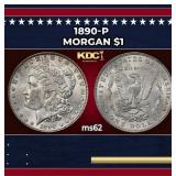 1890-p Morgan Dollar $1 Grades ms62