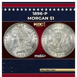 1896-p Morgan Dollar $1 Grades ms64+