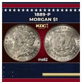 1889-p Morgan Dollar $1 Grades ms62