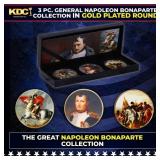 3 Coin General Napoleon Bonaparte Gold Plated Roun
