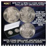 1878 7TF & 1878-S 2 Coin Morgan Silver Dollar Set
