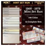 1968-1979 Mint Set Run 146 Coins 12 Complete Sets