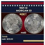 1921-d Morgan Dollar $1 Grades ms63