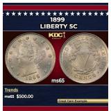 1899 Liberty Nickel 5c Grades ms65