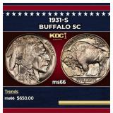 1931-s Buffalo Nickel 5c Grades ms66