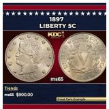 1897 Liberty Nickel 5c Grades ms65