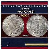 1890-p Morgan Dollar $1 Grades ms62