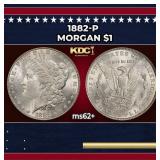 1882-p Morgan Dollar $1 Grades ms62+