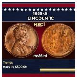 1935-s Lincoln Cent 1c Grades ms66 rd