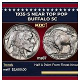 1935-s Buffalo Nickel Near Top Pop 5c ms67 SEGS