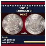 1883-p Morgan Dollar $1 ms66+ SEGS