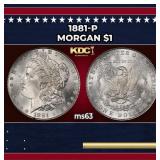 1881-p Morgan Dollar $1 Grades ms63