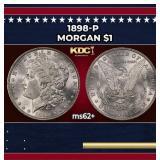 1898-p Morgan Dollar $1 Grades ms62+