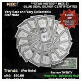 20x **STAR NOTES** 1935 $1 Blue Seal Silver Certif