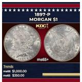 1897-p Morgan Dollar $1 Grades ms65+