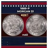 1889-p Morgan Dollar $1 Grades ms63