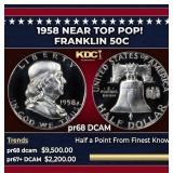1958 Proof Franklin Half Dollar Near Top Pop! 50c