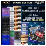 COMPLETE PROOF SET RUN ALL 57 SETS! 1968-2024 465