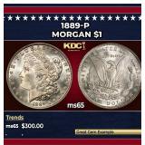 1889-p Morgan Dollar $1 Grades ms65