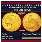 1926-p Gold Indian Quarter Eagle Near Top Pop! $2