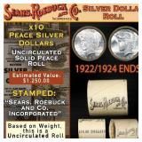 10 Coin Silver Dollar $1 Roll Peace UNC From SEARS