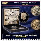 Complete 3 PC. 1984 Kennedy Half Dollar 50c set In