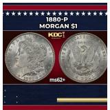 1880-p Morgan Dollar $1 Grades ms62+