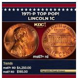 1971-p Lincoln Cent TOP POP! 1c ms67+ rd SEGS
