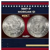 1887-p Morgan Dollar $1 Grades ms63+