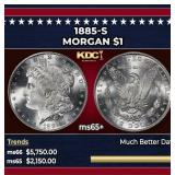 1885-s Morgan Dollar $1 ms65+ SEGS