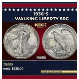 1936-s Walking Liberty Half Dollar 50c Grades ms65