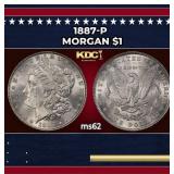 1887-p Morgan Dollar $1 Grades ms62