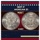 1897-p Morgan Dollar $1 Grades ms62+