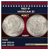 1921-p Morgan Dollar $1 Grades ms64+