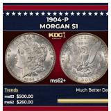 1904-p Morgan Dollar $1 Grades ms62+