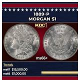 1889-p Morgan Dollar $1 ms66+ SEGS