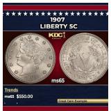 1907 Liberty Nickel 5c Grades ms65