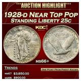 1928-d Standing Liberty Quarter Near Top Pop 25c m