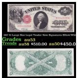 1917 $1 Large Size Legal Tender Note Grades Select