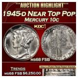 1945-d Mercury Dime Near Top Pop! 10c ms68 FSB SEG