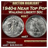 1940-s Walking Liberty Half Dollar Near Top Pop 50