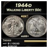1944-d Walking Liberty Half Dollar 50c ms66+ SEGS