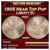 1905 Liberty Nickel Near Top Pop 5c ms66+ SEGS