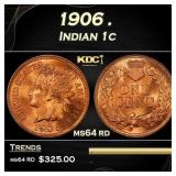 1906 Indian Cent . 1c Grades ms64 rd