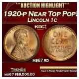 1920-p Lincoln Cent Near Top Pop! 1c ms67 rd SEGS