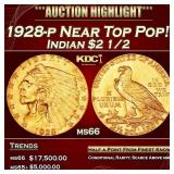 1928-p Gold Indian Quarter Eagle Near Top Pop! $2