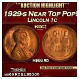 1929-s Lincoln Cent Near Top Pop! 1c ms66 rd SEGS